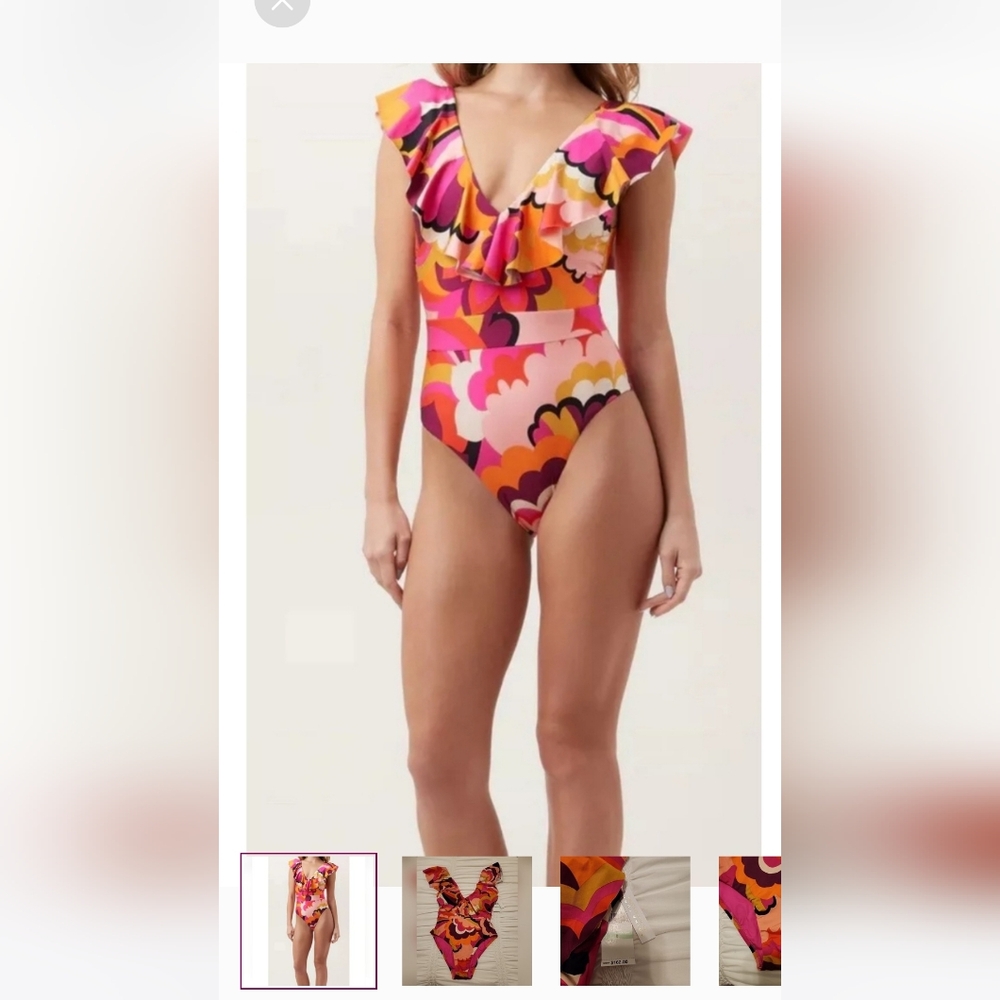 TRINA TURK ruffled Swimsuit NWT Sz 8